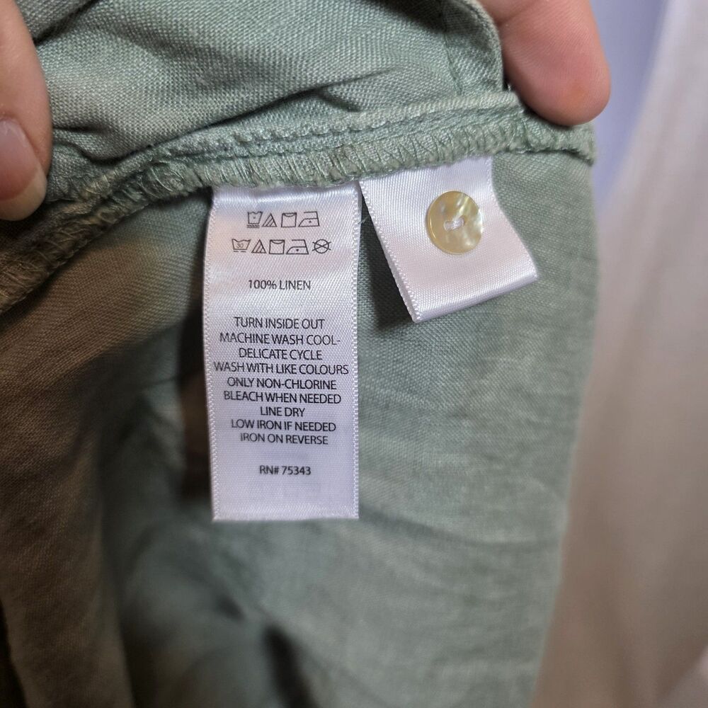 Sigrid Olsen Linen Tunic Light Sage Green Womens Large - Picture 7 of 8